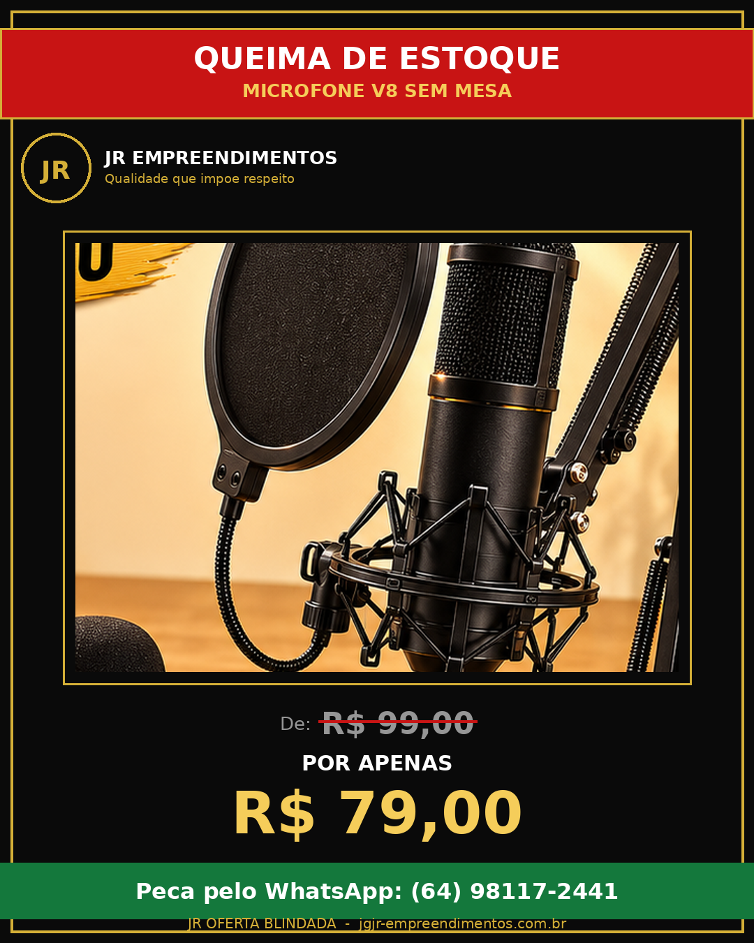 Microfone V8 sem Mesa